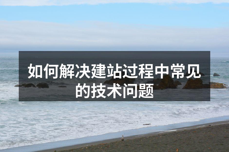 如何解决建站过程中常见的技术问题